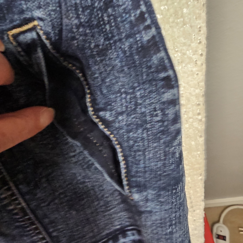 LOGO by Lori Goldstein Dark Wash Denim Jacket Women’s 14 Longline - Picture 5 of 9